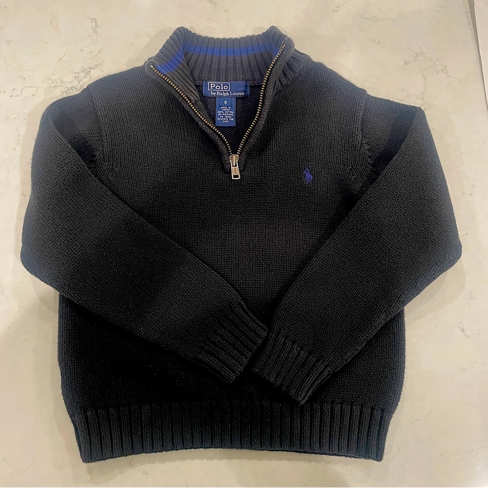 Polo by Ralph Lauren Black Zip Up Sweater
